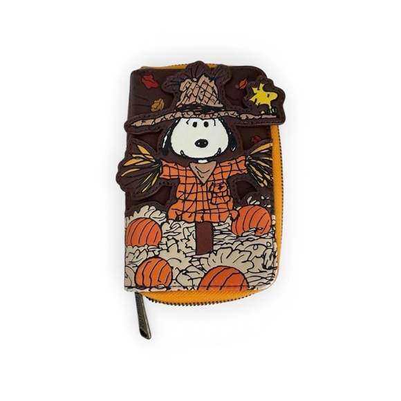 Loungefly Handbags - Loungefly Peanuts Snoopy Scarecrow Halloween Zip Around Wallet - Rare